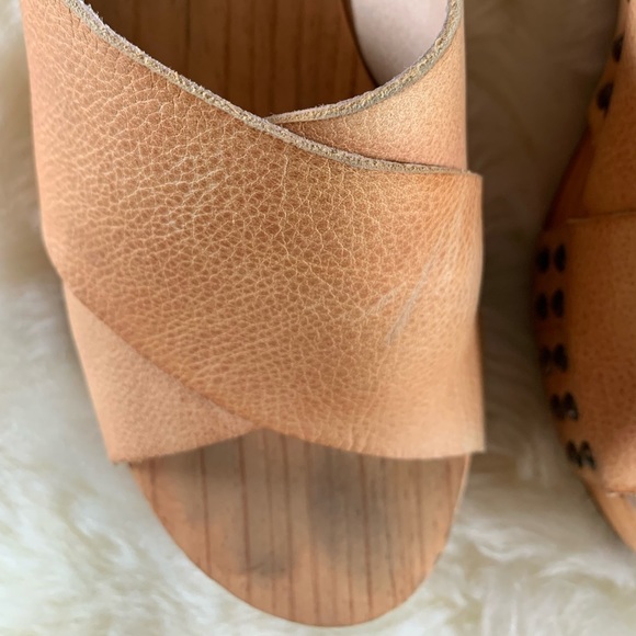 Free People Sonnet Clog Wooden Leather Sandal - Picture 13 of 16